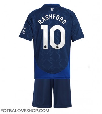 Manchester United Marcus Rashford #10 Dětské Venkovní Dres 2024-25 Krátký Rukáv (+ trenýrky)
